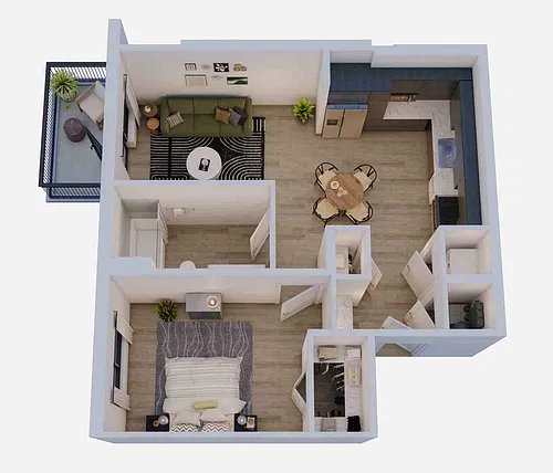 Floor plan 1 Bed/1 Bath-A1J