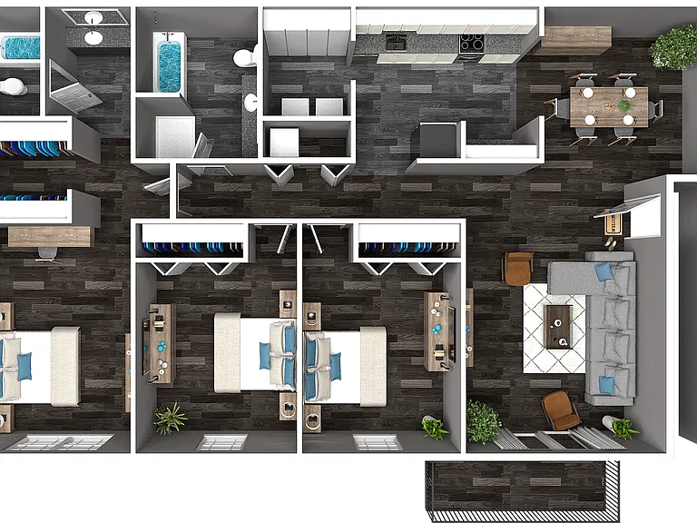 Three Bedroom Three Bedroom