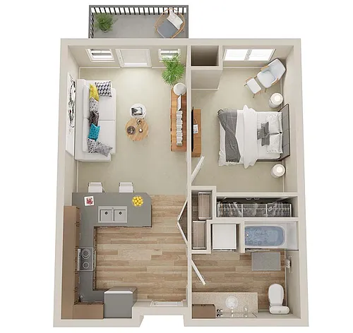 Floor plan 1X1 - B1