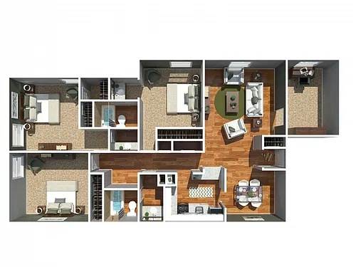 Floor plan 3 Bedroom 2 Bathroom with Office