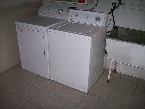 washer and dryer with slop sink