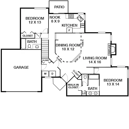 Floor plan Maple Townhome Premier 2BD