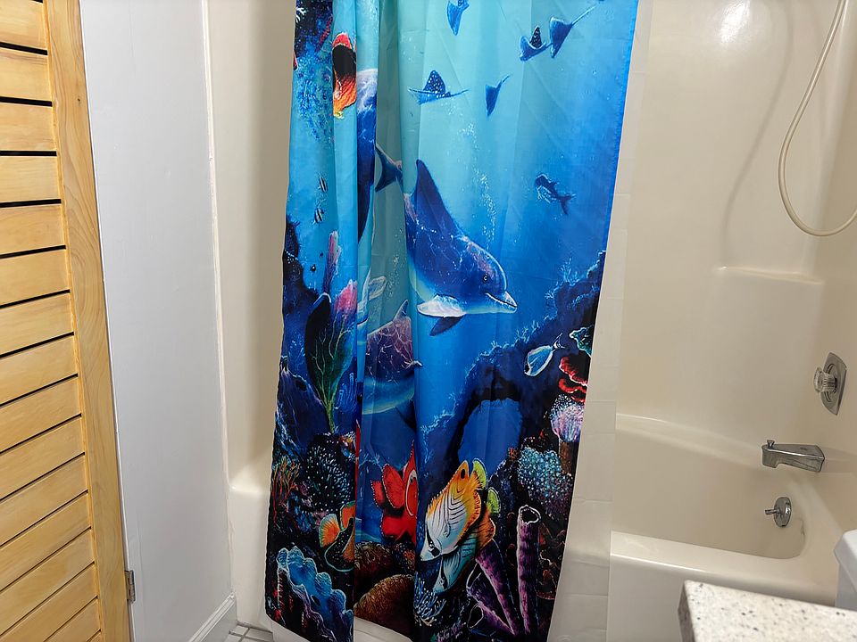 main bath with linen closet for added storage