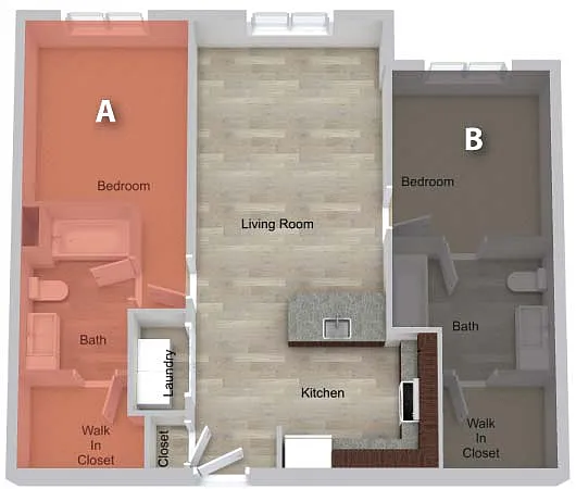 Floor plan By The Bed Pricing - Two Bedroom