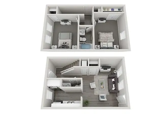 Floor plan Two Bedroom Two Bath Townhome
