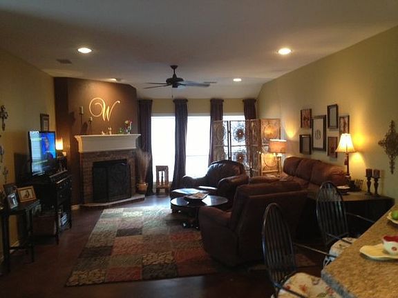 Living area with gas switch logs