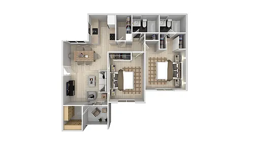 Floor plan 2 Bedroom 2 Bath