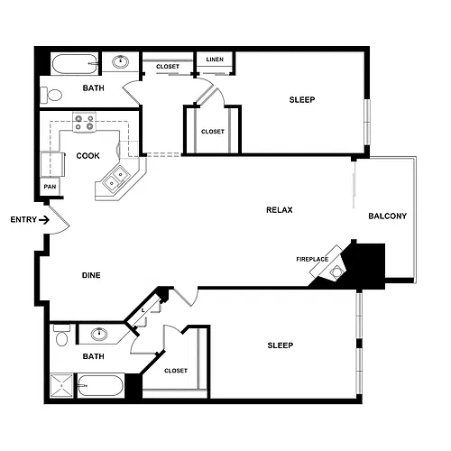 Floor plan 2x2xLR