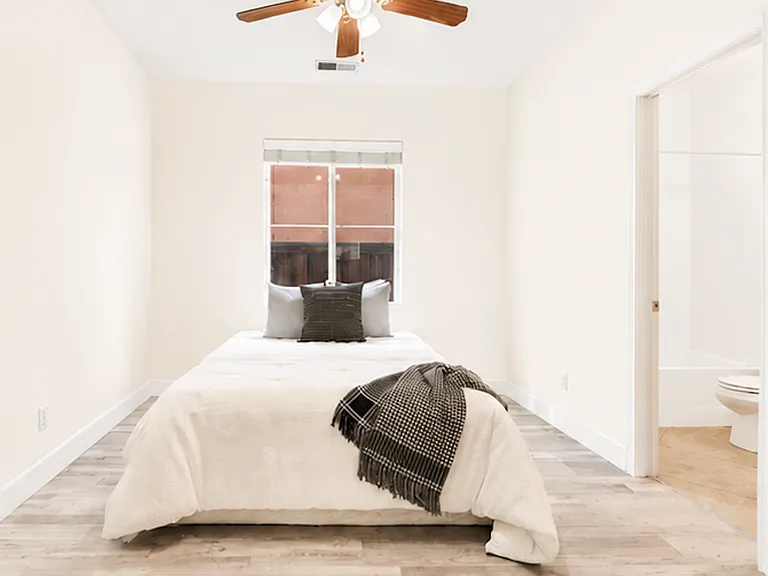 Bedroom with ensuite bathroom.