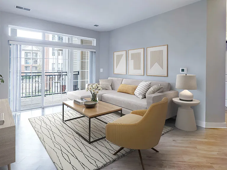 Living Room with Balcony and Hard Surface Flooring