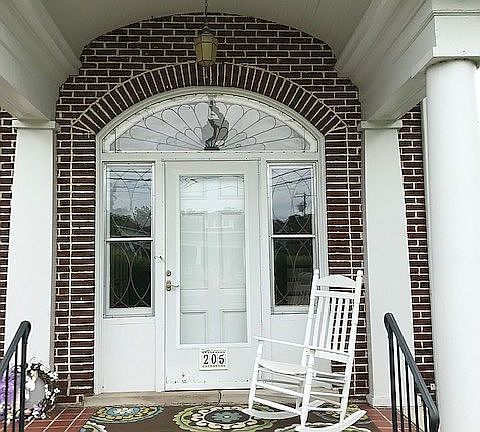 Lead glass front door
