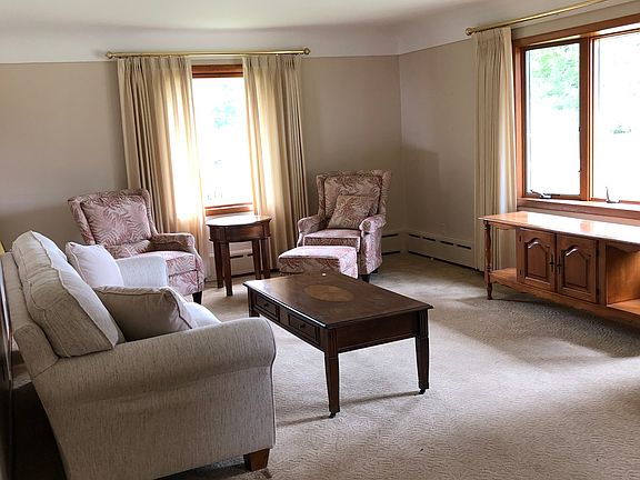 Living Room with bow window