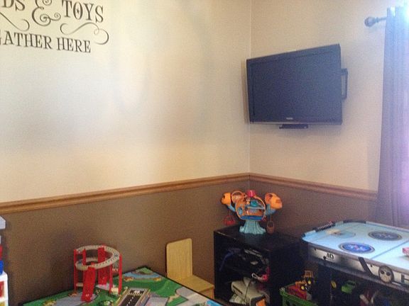 Wires are hidden behind wall