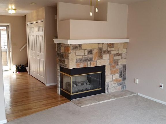Inviting stone fireplace