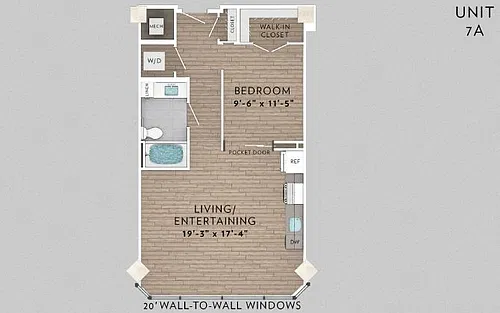 Floor plan 7A 1 Bed 1 Bath