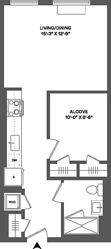 Floor plan Studio Alcove-J1A-2.1