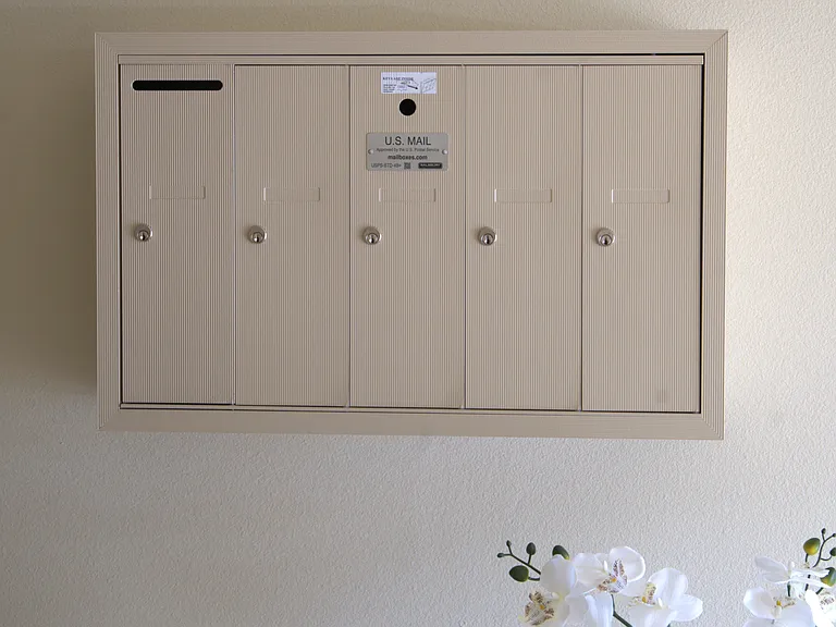 Outgoing mail for tenant convenience.
