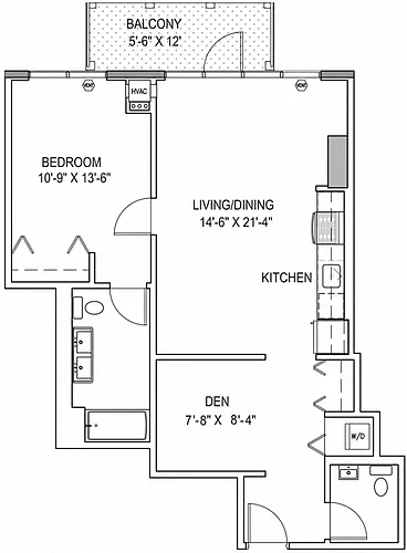 Floor plan One Bedroom With Den a8