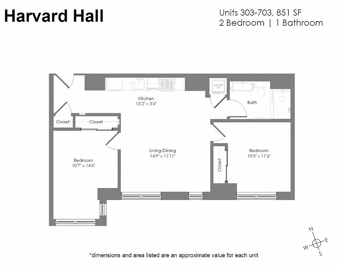 Floor plan 2 Bedroom 1 Bathroom