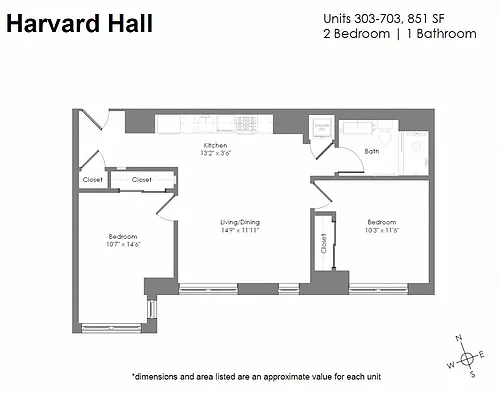 Floor plan 2 Bedroom 1 Bathroom