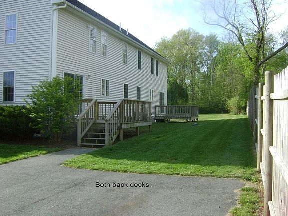 Back deck and private driveway