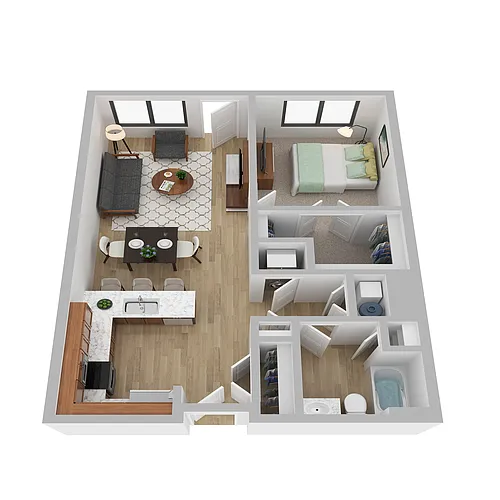 Floor plan One Bedroom E