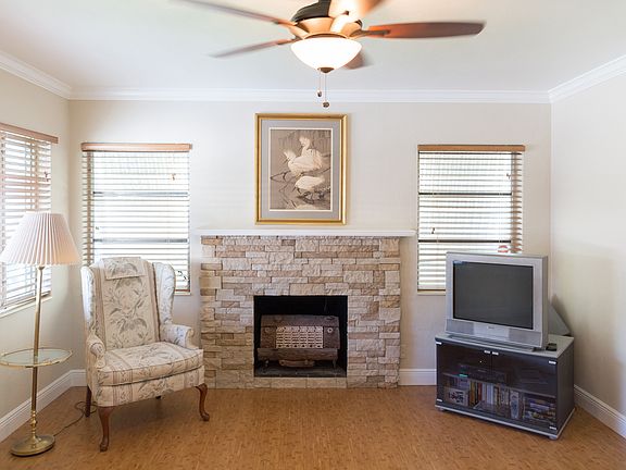 Unique stone fireplace