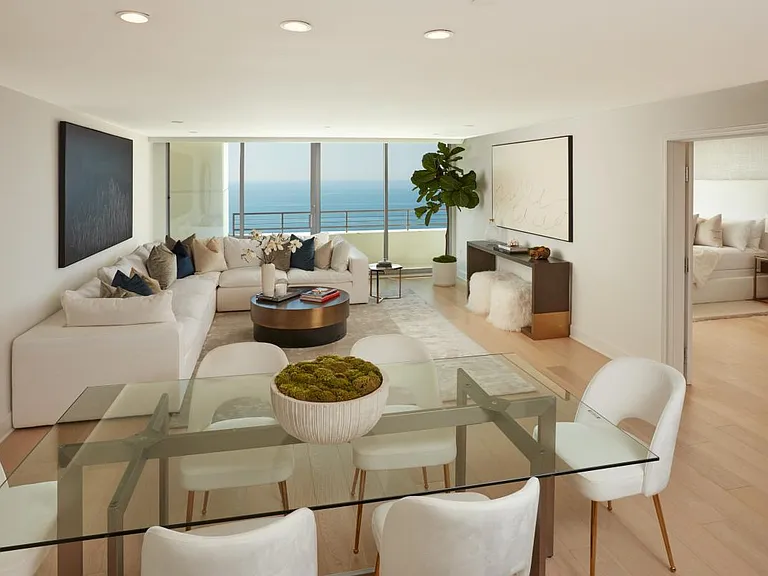 Living room and dining room