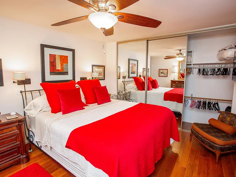 Master bedroom with 12 foot closet