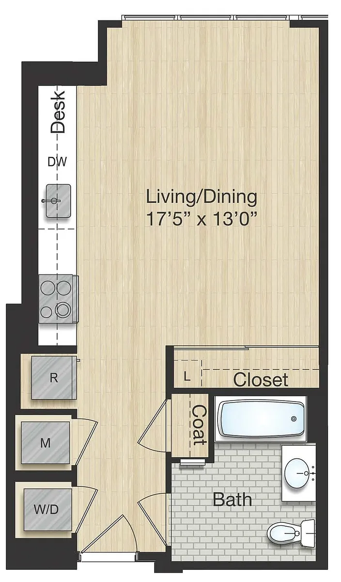 Floor plan Tier 55.0 - Studio