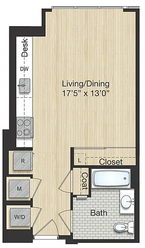 Floor plan Tier 55.0 - Studio