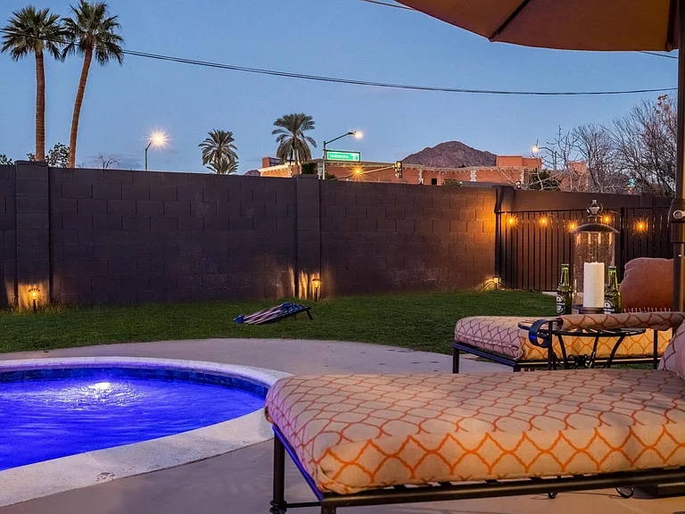 Second set of lounge chairs and umbrella.