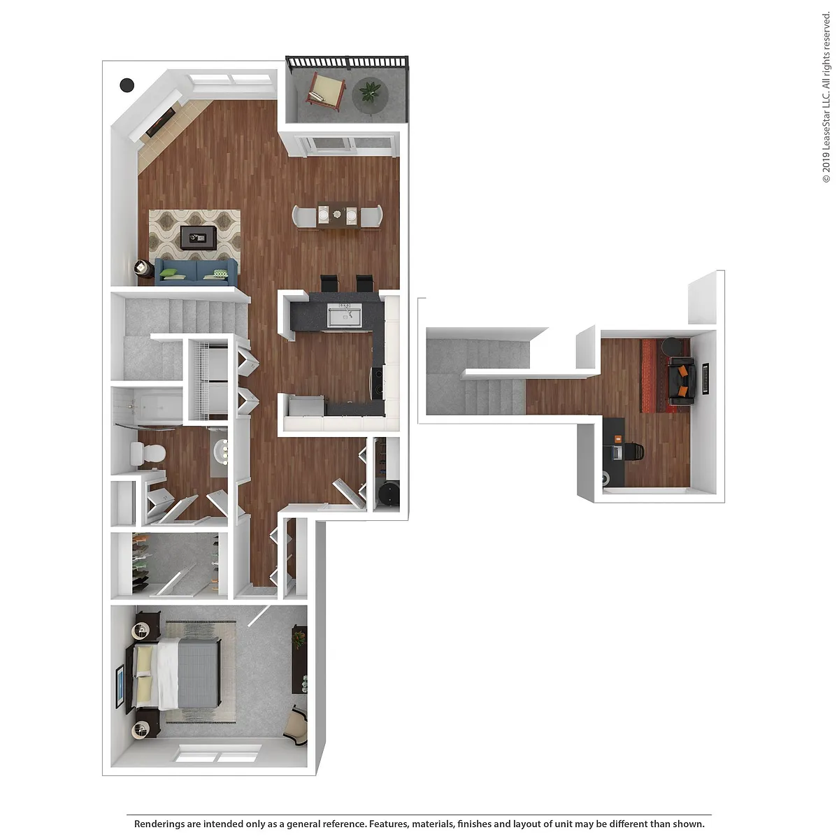 Floor plan 1x1 W/ Den - Palomino