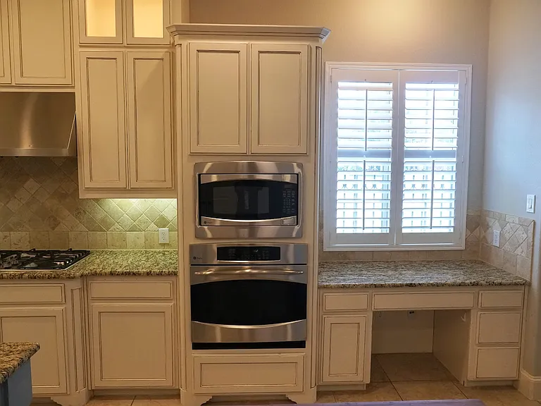 Stainless Steal Appliances with built in desk