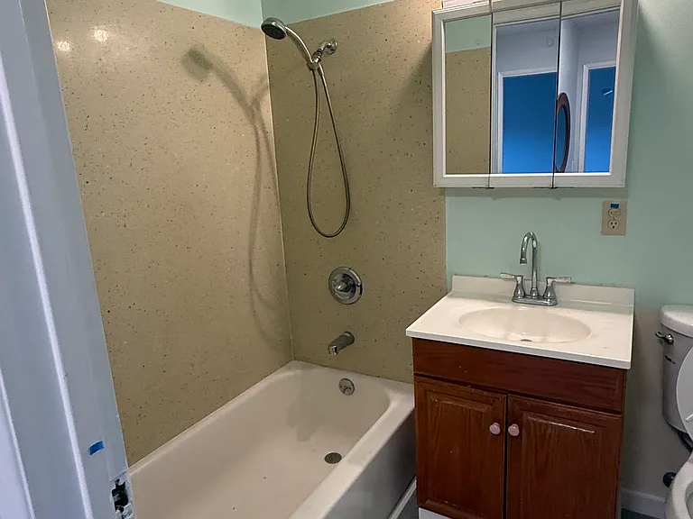 Bathroom with brand new electric air vent