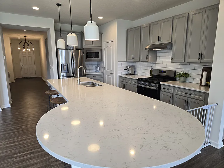 Big Quartz Kitchen Island