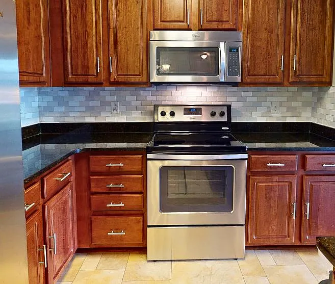 Renovated One Bedroom Kitchen at Alcove Garner Apartments