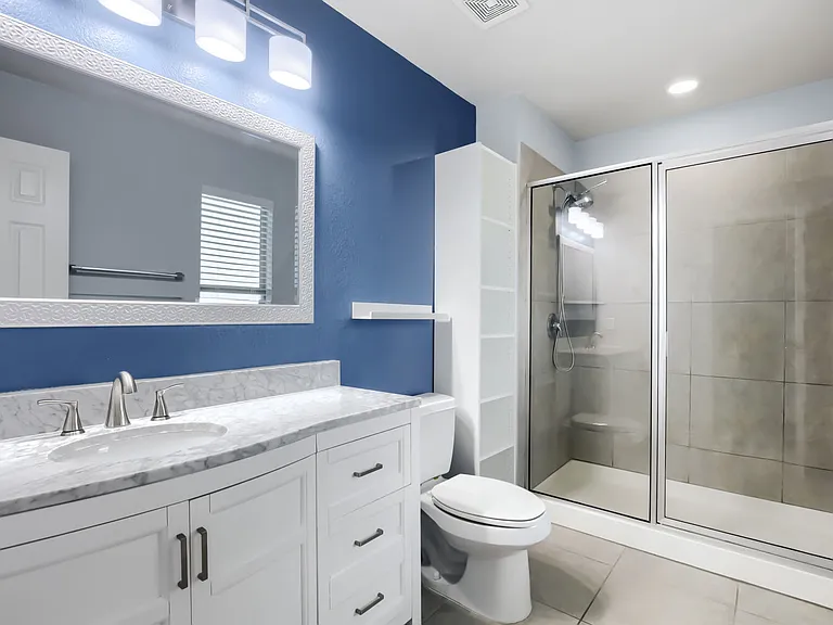 Primary bathroom with walk-in shower