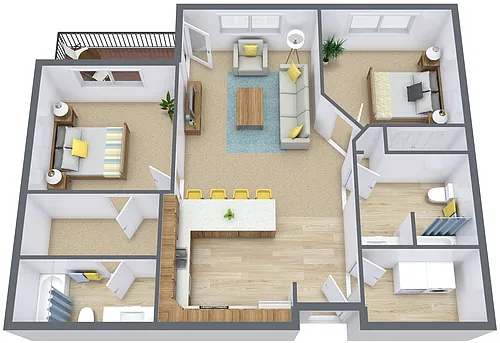 Floor plan Two Bedroom 22A