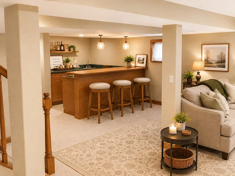 Basement wet bar