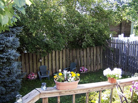 Backyard view from deck (side yard not shown)