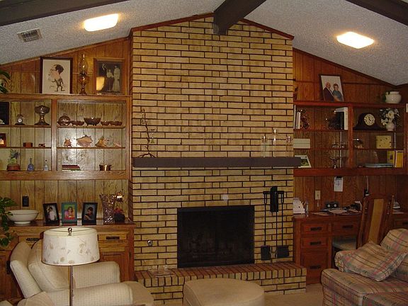 wood-burning fireplace
