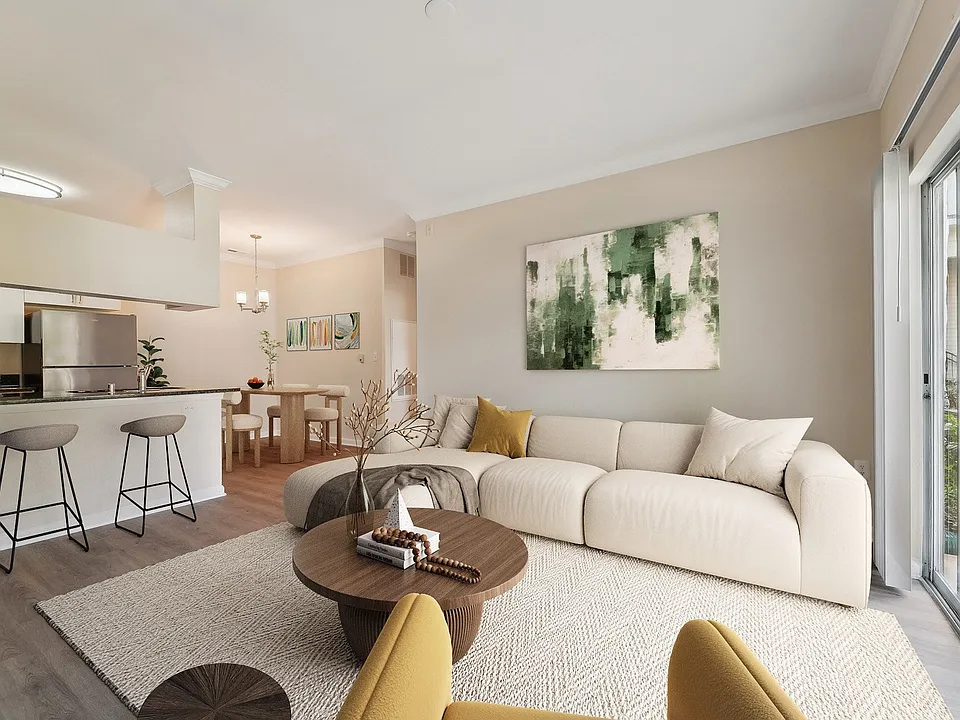 Spacious Living Room with Updated Kitchen