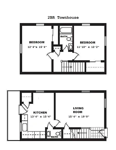 Floor plan 2 Bedroom Townhouse