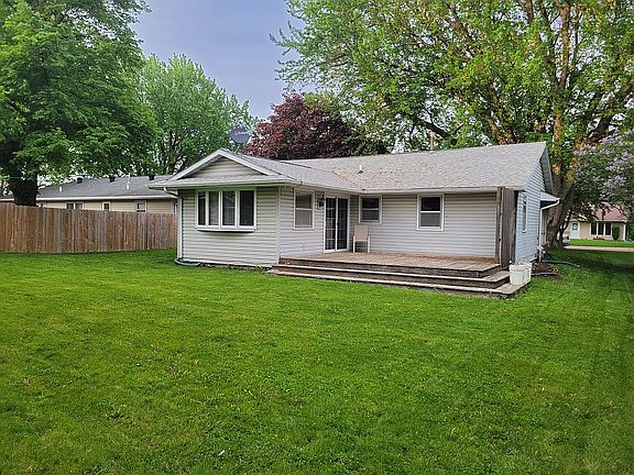 Backyard with storage shed.