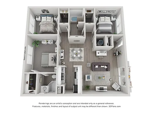 Floor plan Three Bedroom Two Bathroom
