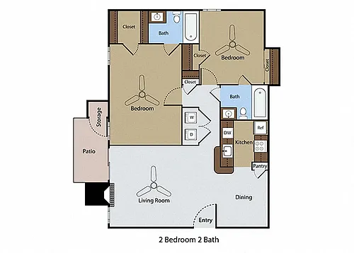 Floor plan 2 BR 2 BA