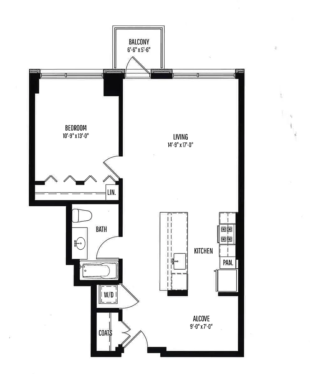 Floor plan 1 BR, 1 BTH