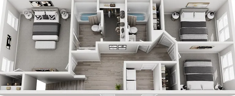 Townhouse Second Floor - Interior Unit