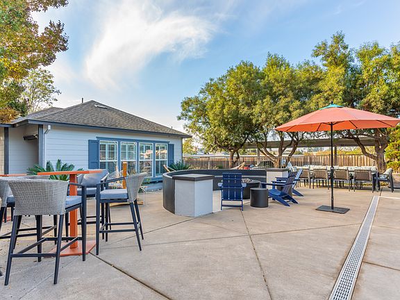 Our huge pool deck is complimented with patio tables, chairs, and umbrellas. Conveniently located right next to our state-of-the-art gym